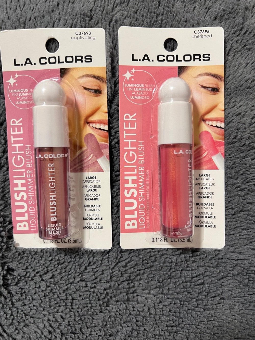 L.A. COLORS Blushlighter Liquid Shimmer Blush Duo — Pink & Coral